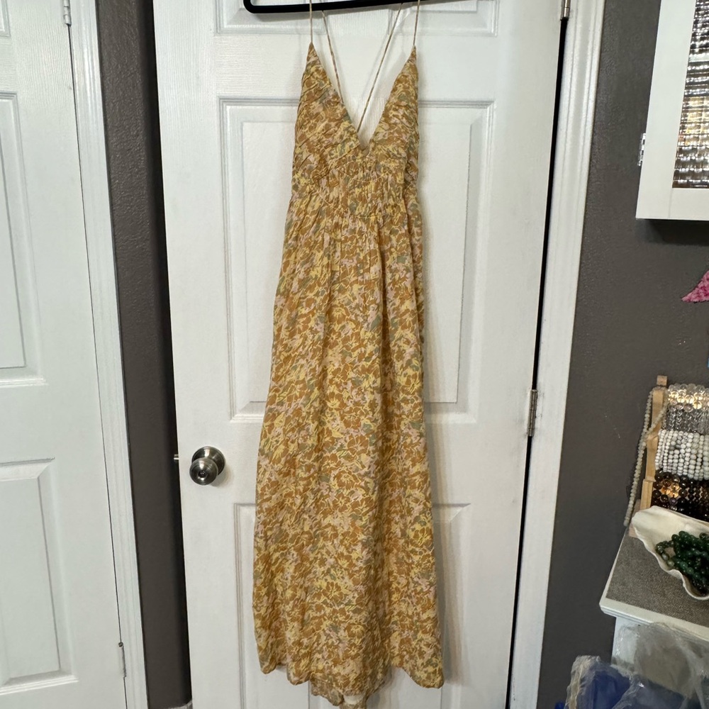 Treasure & Bond Yellow Floral Maxi Dress